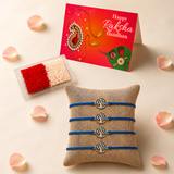 Tree of Life Charm Rakhi for Brother (4 Pcs) - Handcrafted Raksha Bandhan Thread Bracelet Jewelry for Bhai, Sign of Protection & Good Luck