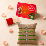 Tree of Life Charm Rakhi for Brother (4 Pcs) - Handcrafted Raksha Bandhan Thread Bracelet Jewelry for Bhai, Sign of Protection & Good Luck
