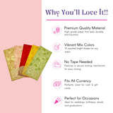 Assorted paisley money envelopes in gold red yellow green for gifts