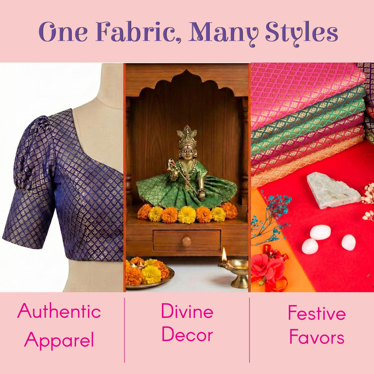 Purple metallic-patterned blouse with puffed sleeves, woven brocade fabric