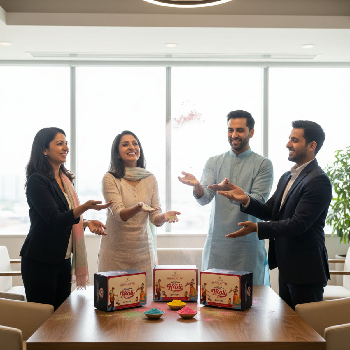Holi Gift Box Assorted Colors - Perfect Gift - LoveNspire