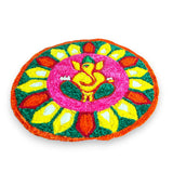 Faux fur yarn wool ganesha rangoli mat canvas base aasan