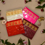 Pack of 4 assorted sari bag with zipper closure transparent