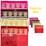 Pack of 4 assorted sari bag with zipper closure transparent