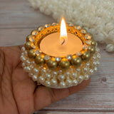 4 pcs pearl tealight candle holder festival of light