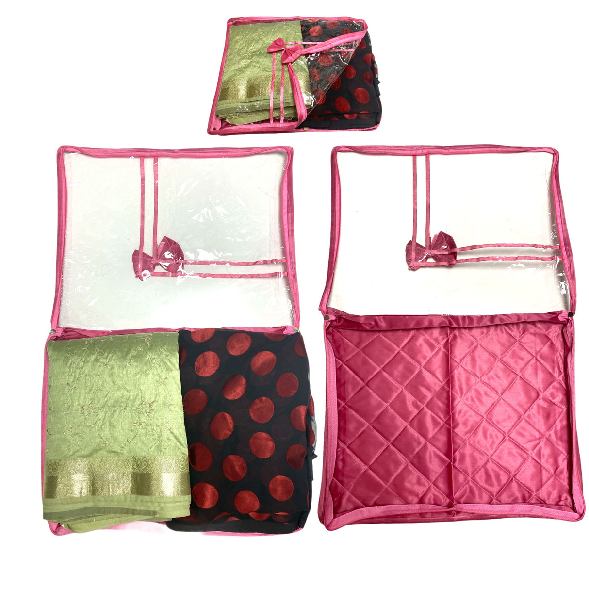 4 pieces velvet sari bags saree covers with zipper closure