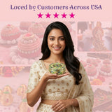 Decorative green gold Meenakari round stainless steel sweet laddu box