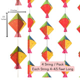 4-string colorful geometric kite garland for Makar Sankranti decor