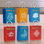 4ct Jute Bag Indian Wedding Favor Puja Return Gifts Burlap Gift Bags Eco-friendly Tote Bag Pooja Favors - LoveNspire