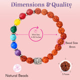 LOVENSPIRE 7 chakra rudraksha bracelet with colorful Buddha head beads