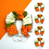 Indian flag-themed floral fabric garlands for hair accessories and traditional celebrations