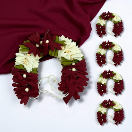 Artificial floral hair garlands for traditional Indian bridal hair accessories
