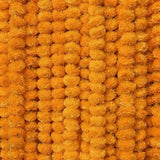 Vibrant orange marigold garland strings for Diwali Navratri Party Halloween Decor