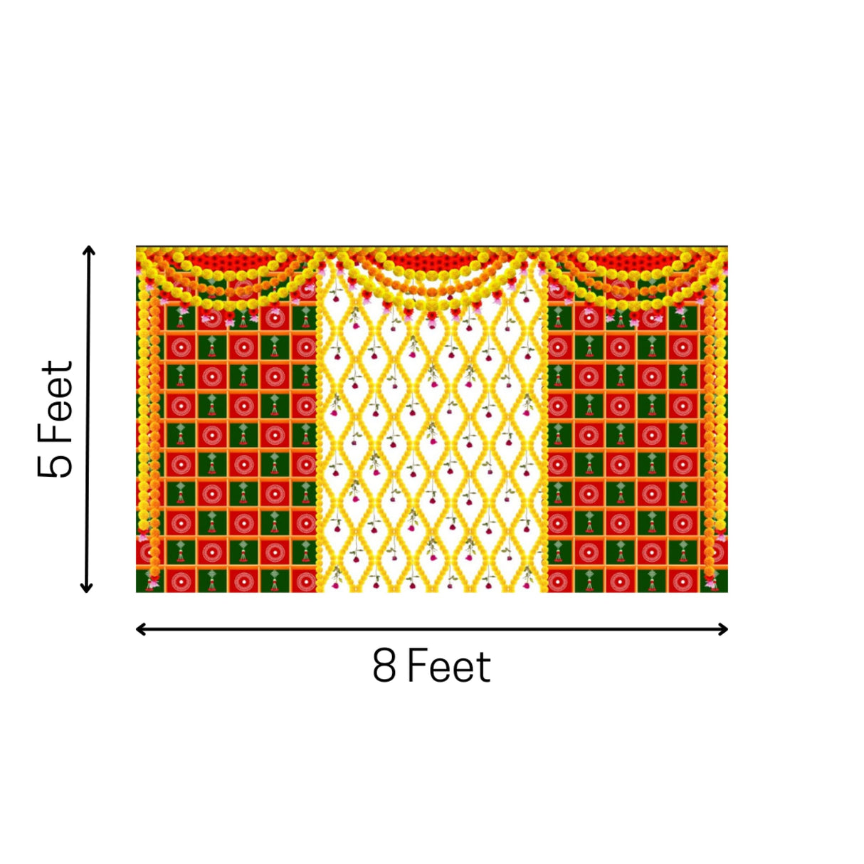 5x8 ft marigold indian wedding cloth backdrop traditional