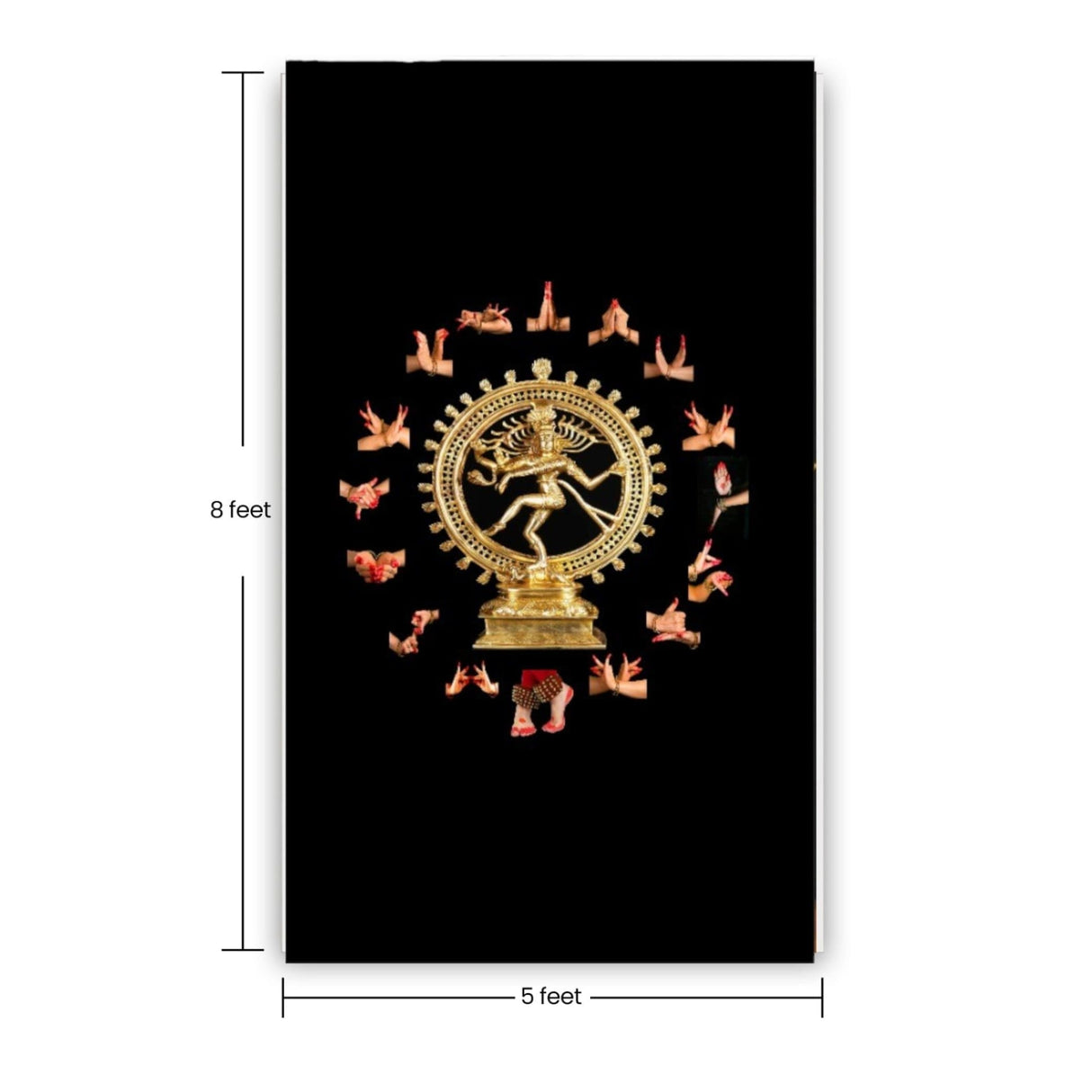5x8ft arangetram natraj backdrop cloth banner hindu god