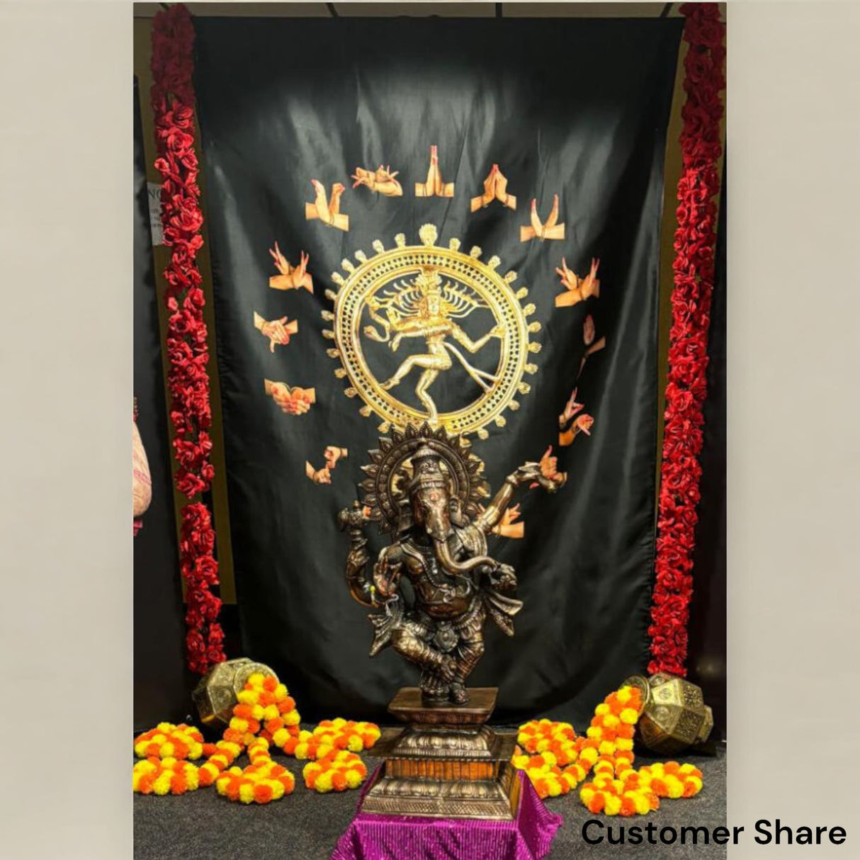 5x8ft arangetram natraj backdrop cloth banner hindu god