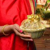 Handmade decorated gift basket with readymade net packing