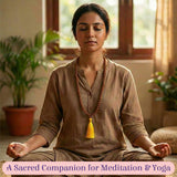 5 face Rudraksha mala with yellow tassel and gomukhi japa bag