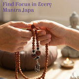 5 Mukhi Rudraksha Mala with Narmadeshwar Shivling Pendant, brown beads necklace