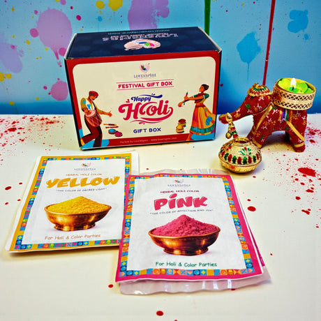 Red gold elephant figurine in Holi Gift Box with intricate patterns