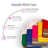 Vibrant Khun pattern unstitched blouse fabric squares in green, blue, pink, yellow, red