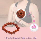 Rustic brown 5 mukhi rudraksha bracelet, 8.5mm Nepali beads for yoga meditation