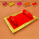 Laddu gopal velvet asan takiya pillow set for lord ganesha