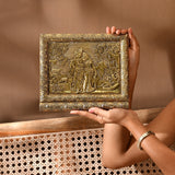 Radha Krishna with Cow Key Holder Home Decor Key Hooks for Wall Hanging Hand Crafted Decorative Showpiece Key Organizer Office Hallway Living Room Wall Mounted 5 Hooks Housewarming Gift