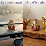 Detailed 2.25-inch colorful resin Ganesha statue with white body, red dhoti