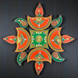 Acrylic Rangoli Set Indian Traditional Handmade Reusable Rangoli Diwali Navratri Home Temple Decor Floor Table Decoration - Deepawali Wedding Housewarming Gift Pack of 1 (12 Inches) - LoveNspire