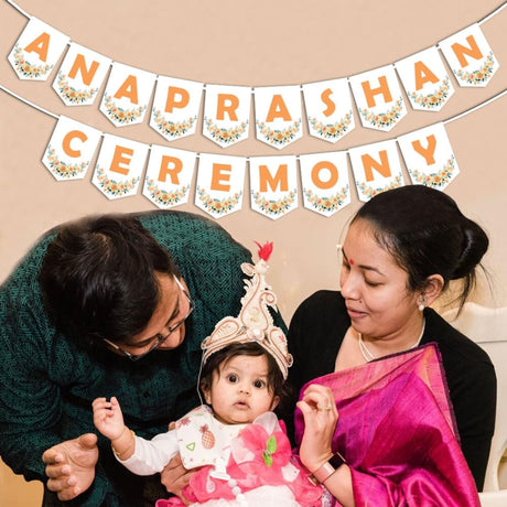 Anaprashan ceremony banner annaprasanam bunting diy rice