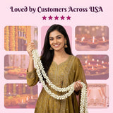 Elegant artificial jasmine buds garland 4 strings for Diwali Eid weddings