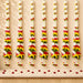 Set of 2 strings artificial fabric jasmine flower garlands in white red and yellow with green leaves for Diwali decor