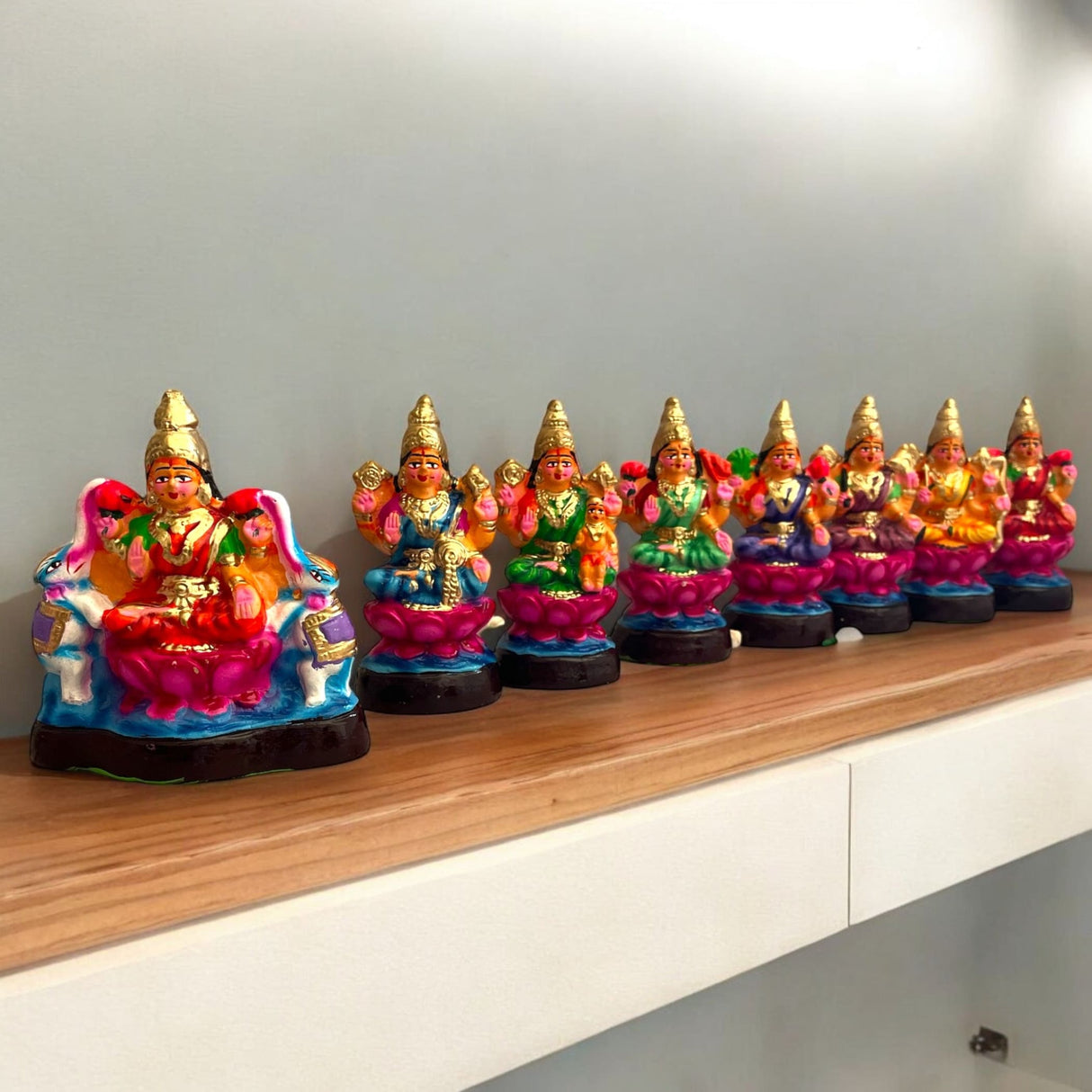 Goddess ashtalakshmi set for navratri golu dolls diwali