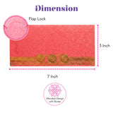 Pink textured money envelope with gold mandala design and flap lock for indian wedding and cash gift holding