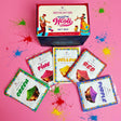 Holi Colored Powder Pack gift box with 5 herbal colors: pink, yellow, red, green, purple, 75g each