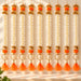 Orange and white floral bangle pom pom hanging backdrop garland with gold accents pearls for festive decor