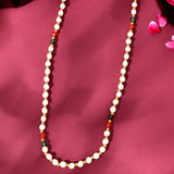 Handmade pearl and gold beaded Barati Swagat Mala with red green accents