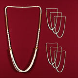 Handmade Barati Swagat Mala pearl necklace set with gold accents