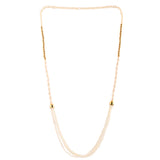 Handmade Barati Swagat Mala pearl necklace with gold chain, white cord, and beads