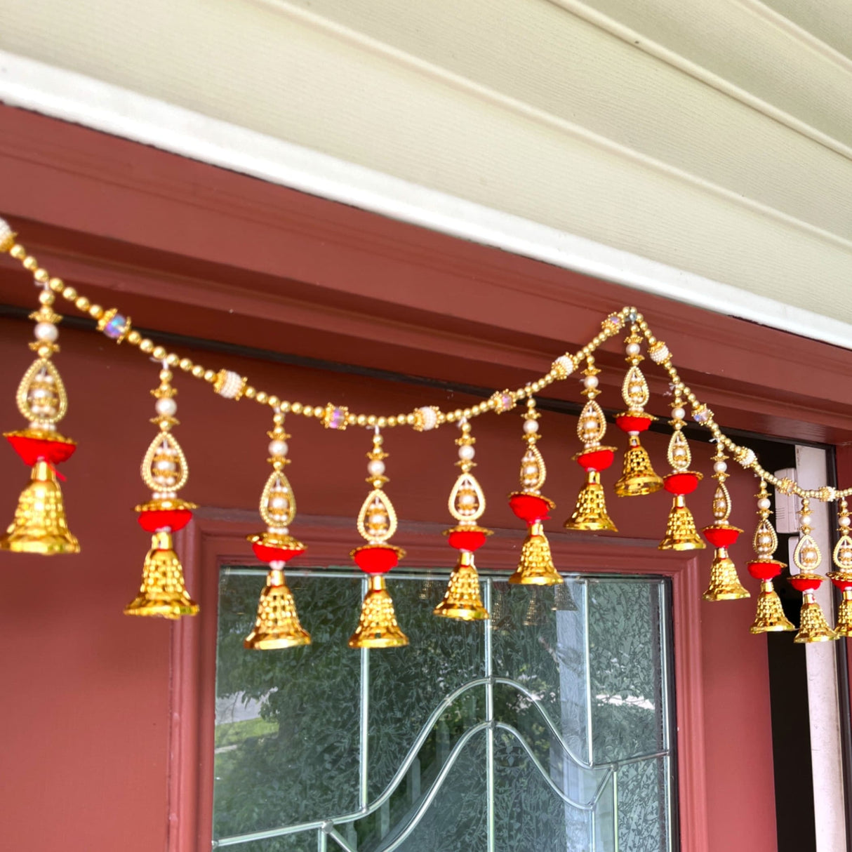 Door toran hanging beads pompom bandarwal for home pooja