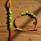 Rakhi for Brother Bead Rakhi with Roli Chawal Raksha Bandhan Card - Rakhi for Bhai Bhabhi Sister In Law Rakshabandhan Celebration - LoveNspire