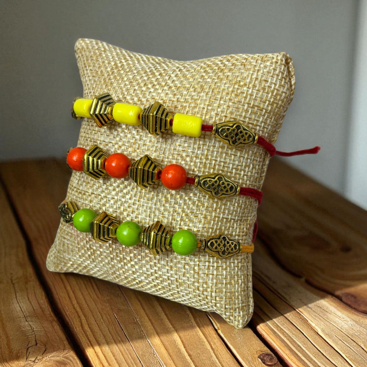 Rakhi for Brother Bead Rakhi with Roli Chawal Raksha Bandhan Card - Rakhi for Bhai Bhabhi Sister In Law Rakshabandhan Celebration - LoveNspire