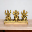 Laxmi ganesh saraswati statue brass religious figurine