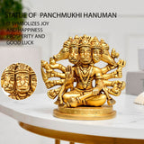 Brass panchmukhi hanuman statue anjani pawan putra lord