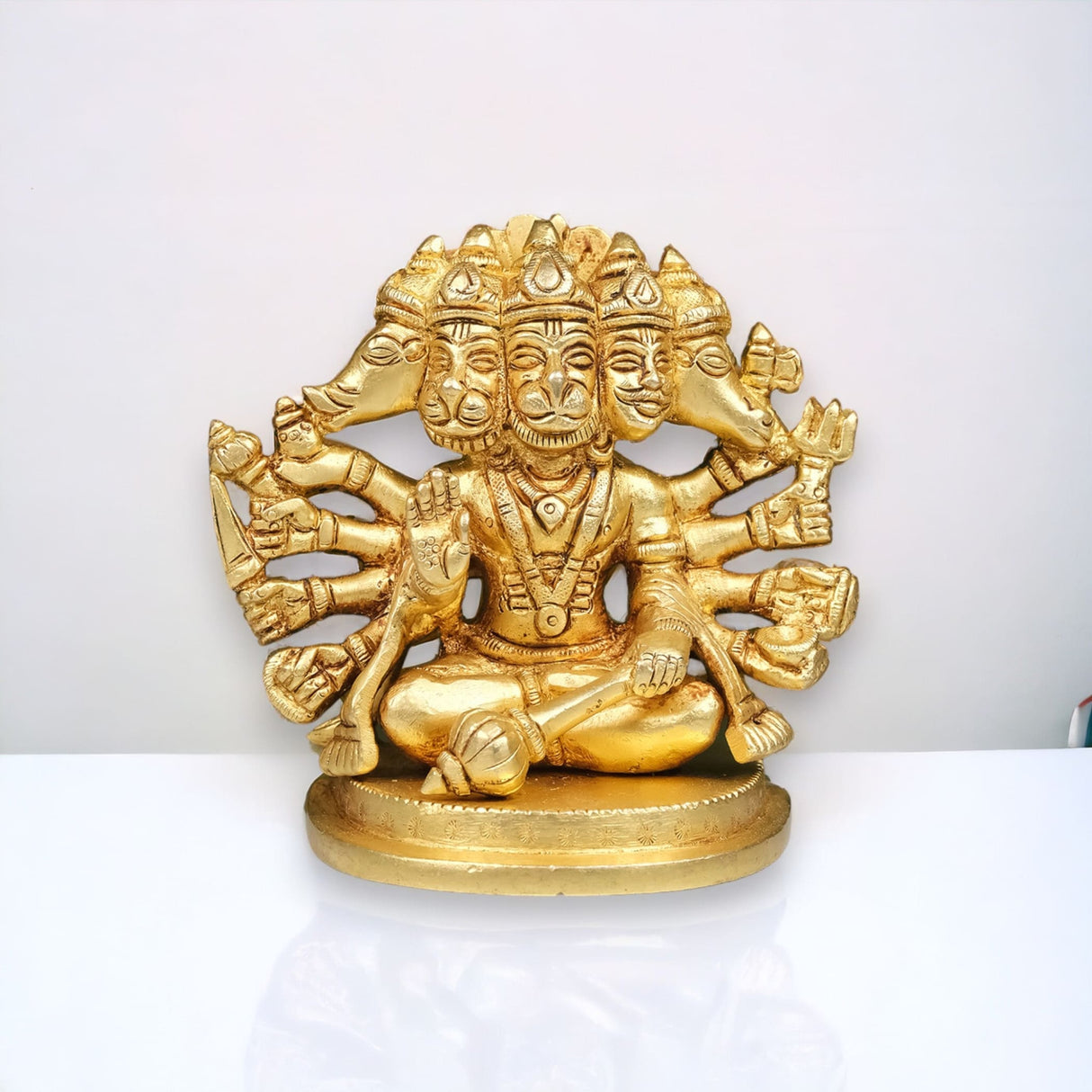 Brass panchmukhi hanuman statue anjani pawan putra lord