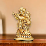 Brass radha krishna statue hindu god religious small lord