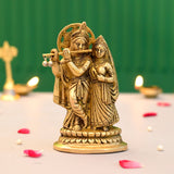 Brass radha krishna statue hindu god religious lord