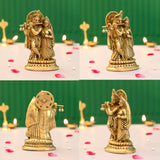 Brass radha krishna statue hindu god religious lord