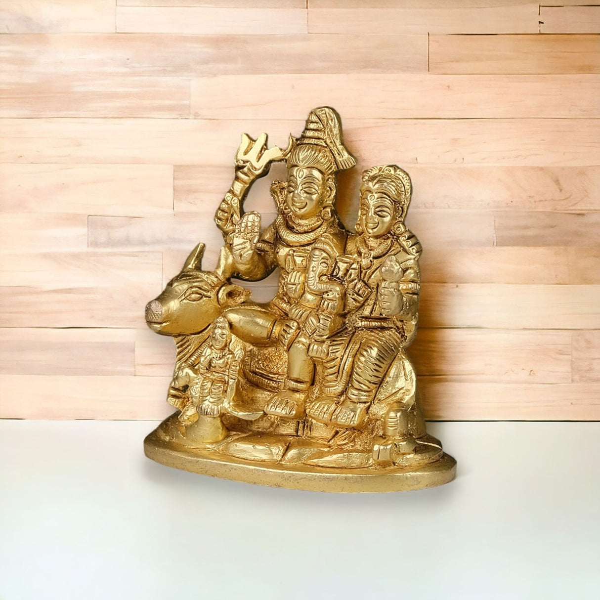 Brass shiv parivar idol statue hindu god shiva parvati